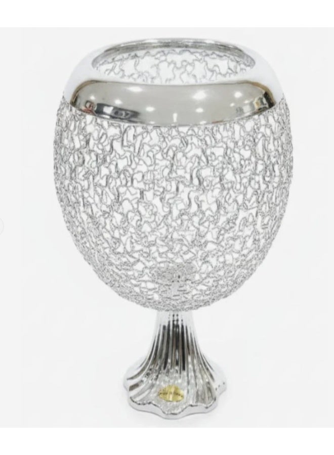 AKDC Stainless Steel Mesh Fruit Basket with Base – Silver Finish, 22 cm Fruit Holder - Image 1